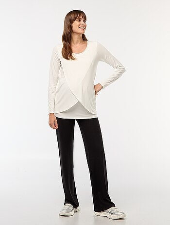 Camiseta de lactancia jaspeada