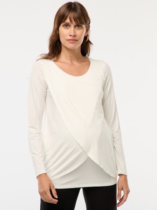 Camiseta de lactancia jaspeada