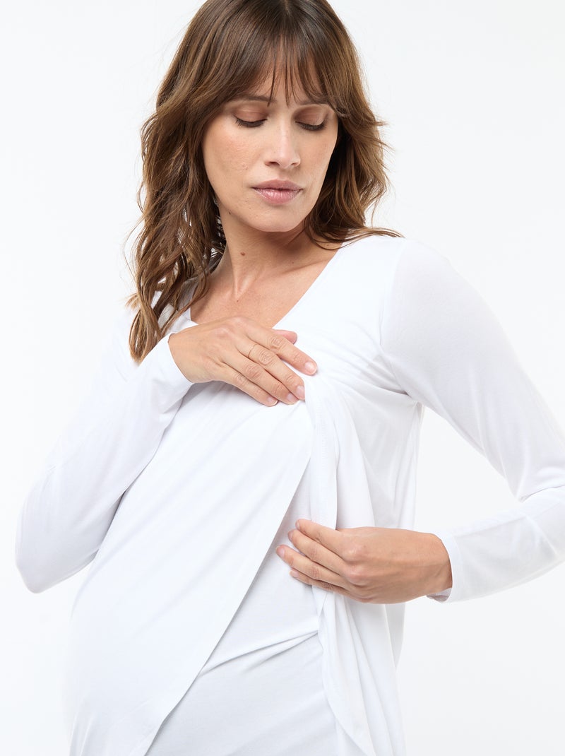 Camiseta de lactancia jaspeada Blanco - Kiabi