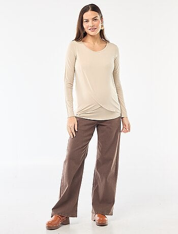 Camiseta de lactancia jaspeada