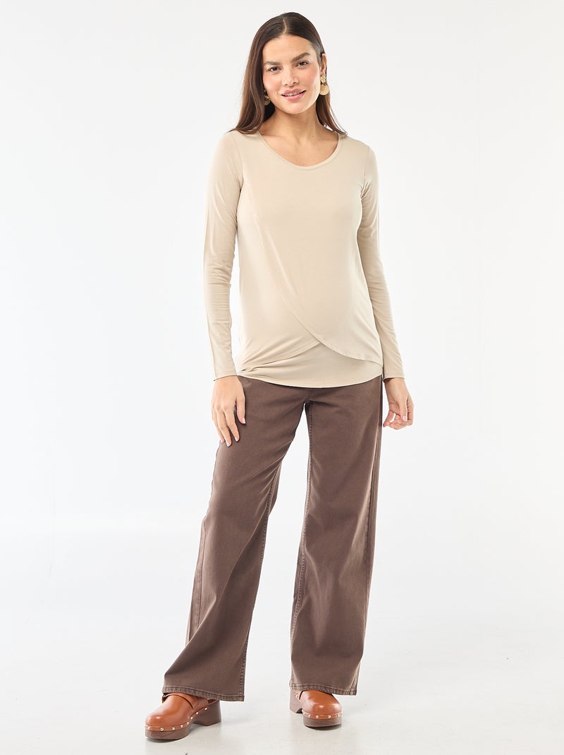 Camiseta de lactancia jaspeada Gris - Kiabi