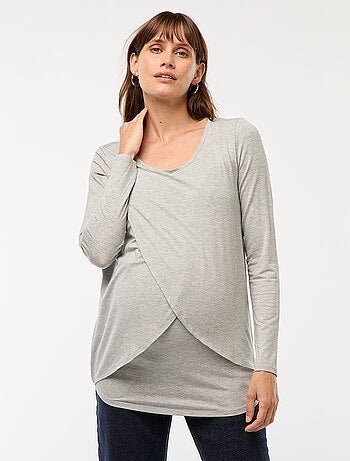 Camiseta de lactancia jaspeada