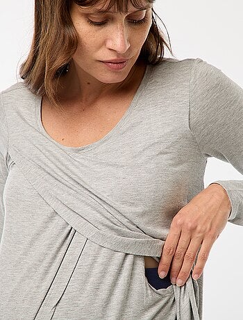Camiseta de lactancia jaspeada