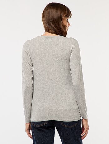 Camiseta de lactancia jaspeada