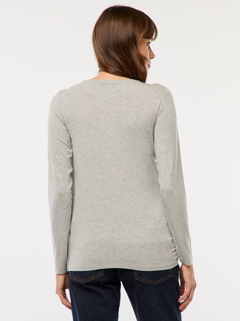 Camiseta de lactancia jaspeada Gris - Kiabi