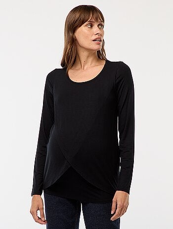 Camiseta de lactancia jaspeada