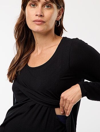 Camiseta de lactancia jaspeada