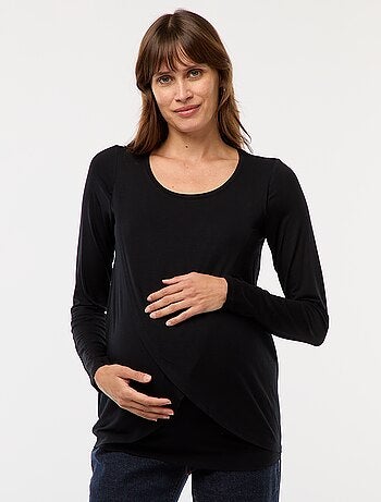 Camiseta de lactancia jaspeada