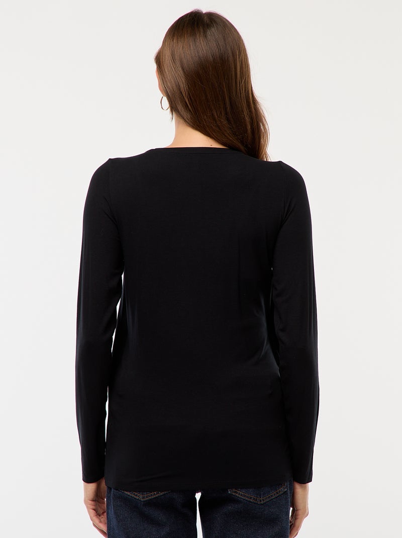 Camiseta de lactancia jaspeada Negro - Kiabi