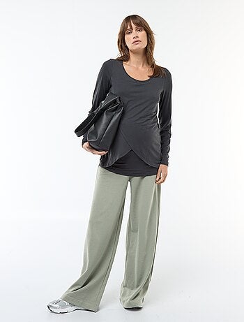 Camiseta de lactancia jaspeada