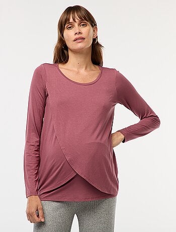 Camiseta de lactancia jaspeada