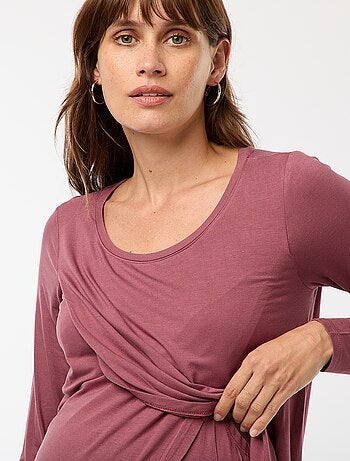 Camiseta de lactancia jaspeada