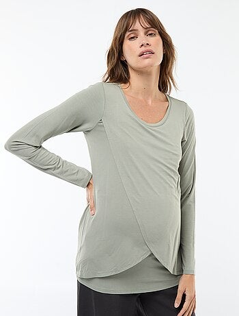 Camiseta de lactancia jaspeada