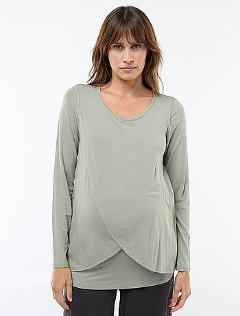 Camiseta de lactancia jaspeada