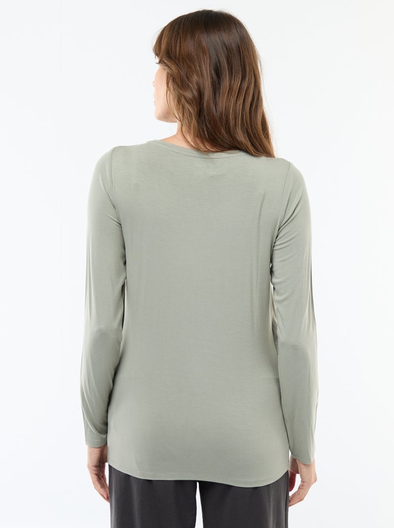 Camiseta de lactancia jaspeada Verde - Kiabi