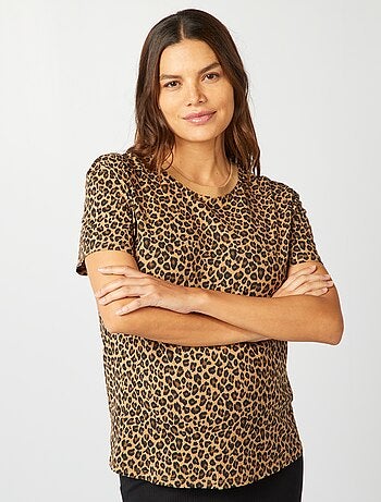 Camiseta de lactancia leopardo