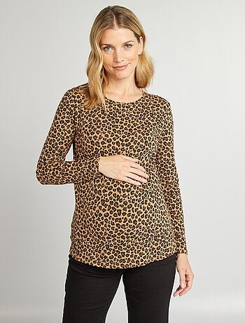 Camiseta de lactancia leopardo