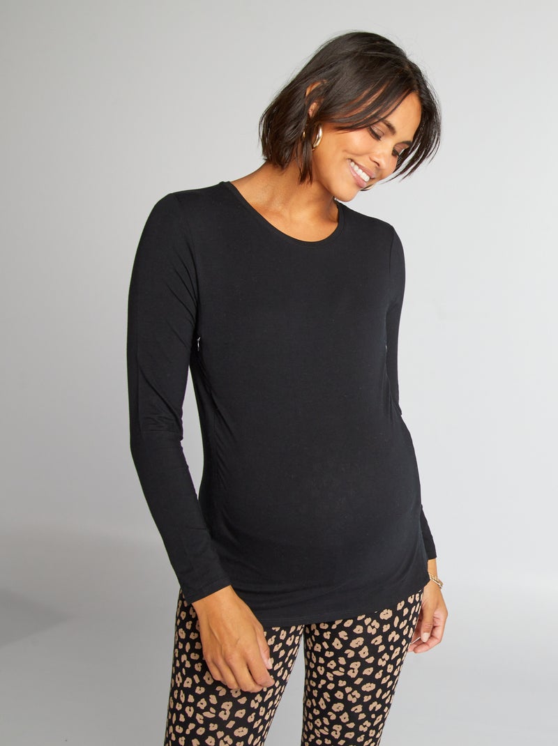 Camiseta de lactancia negro - Kiabi