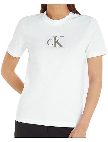 Camiseta de lentejuelas calvin klein jeans para mujer