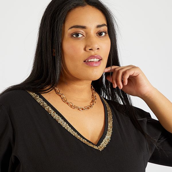 Camiseta de lentejuelas null - negro - Kiabi - 17,00€