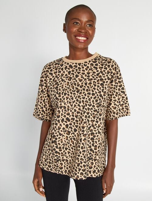 Camiseta de leopardo de algodón - Kiabi