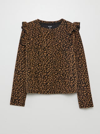 Camiseta de leopardo de lúrex