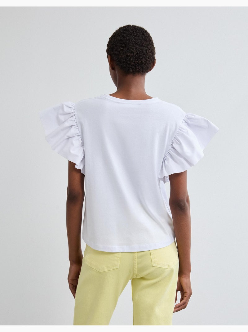 Camiseta de los volantes, MO Fashion Blanco - Kiabi