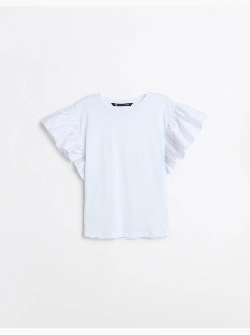 Camiseta de los volantes, MO Fashion Blanco - Kiabi