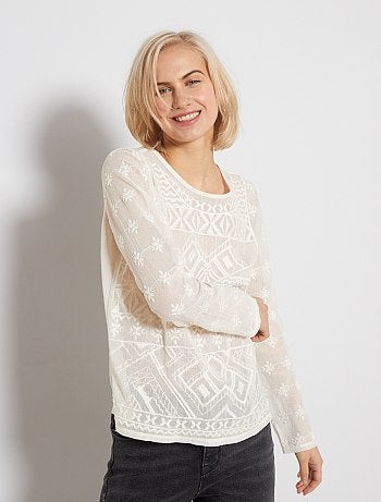 Camiseta de macramé - Kiabi