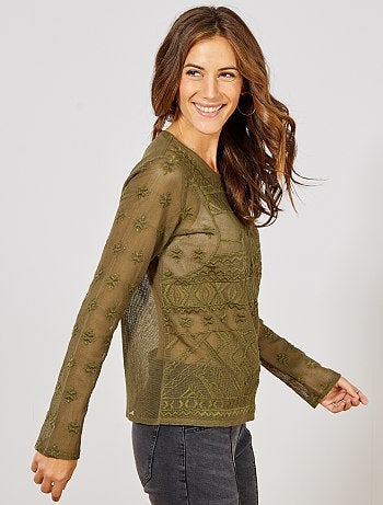 Camiseta de macramé - Kiabi