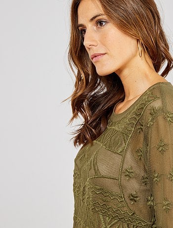 Camiseta de macramé - Kiabi