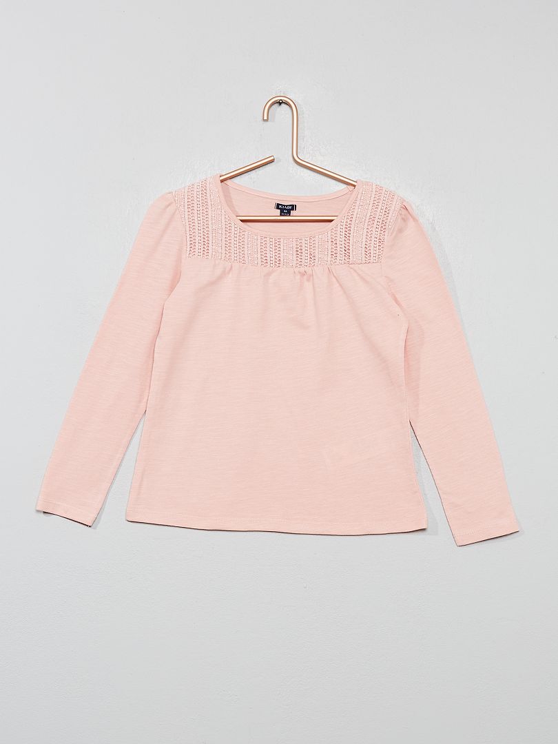 Camiseta de macramé rosa - Kiabi