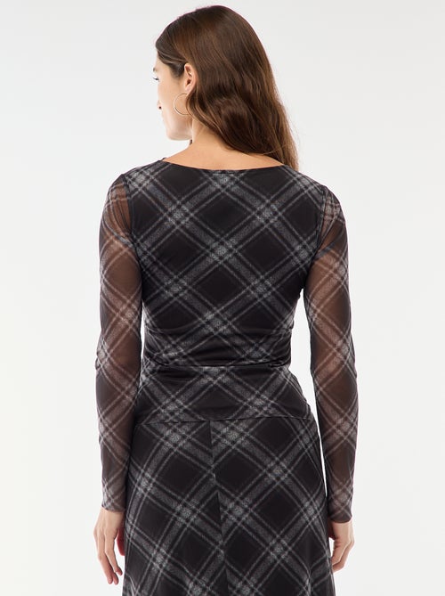 Camiseta de malla con fruncidos - Kiabi