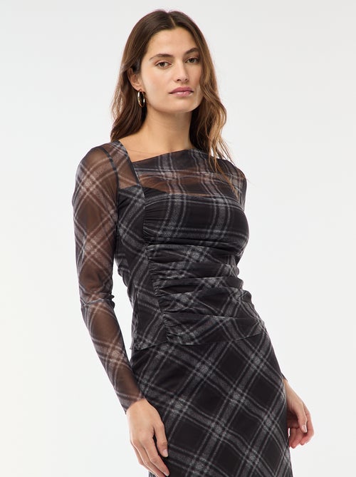 Camiseta de malla con fruncidos - Kiabi