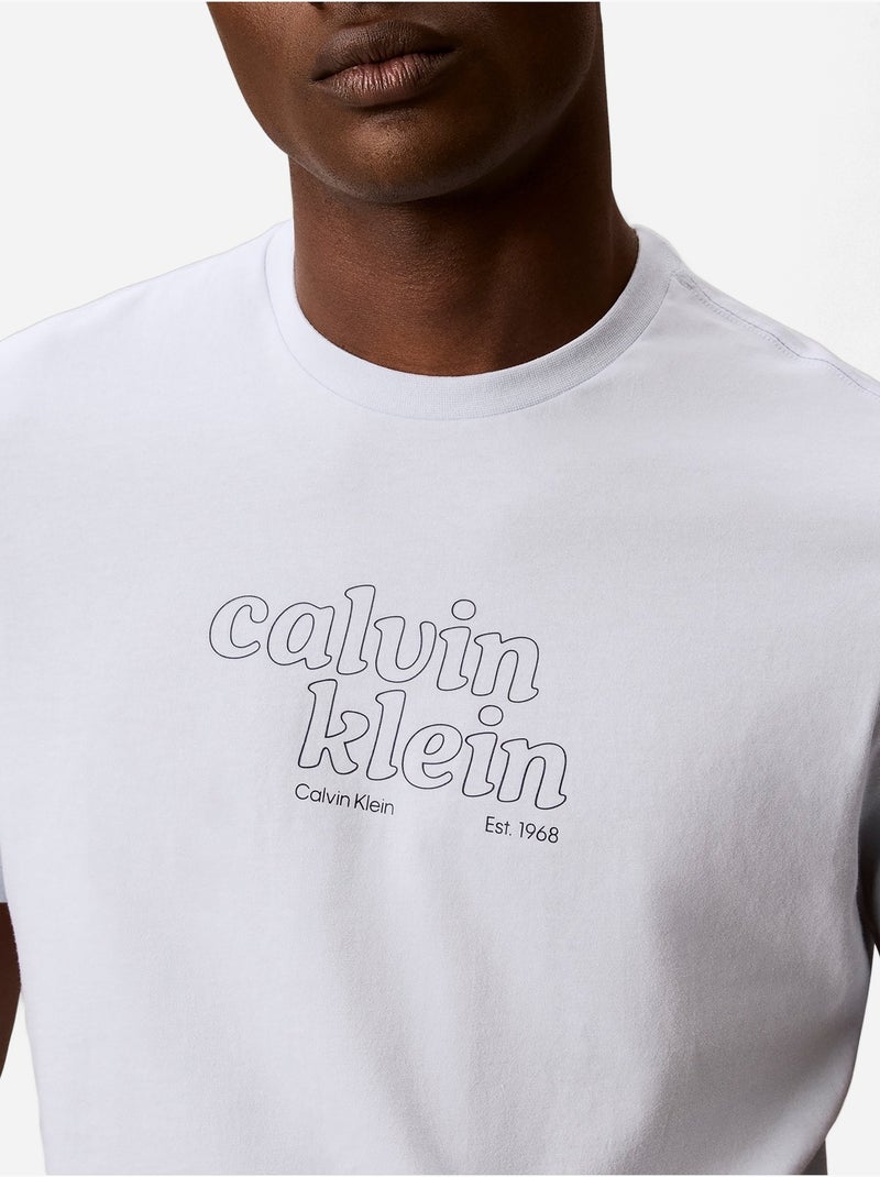 Camiseta de manga corta - Calvin Klein Azul cielo - Kiabi