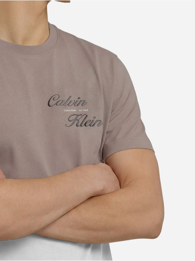 Camiseta de manga corta - Calvin Klein Taupe - Kiabi