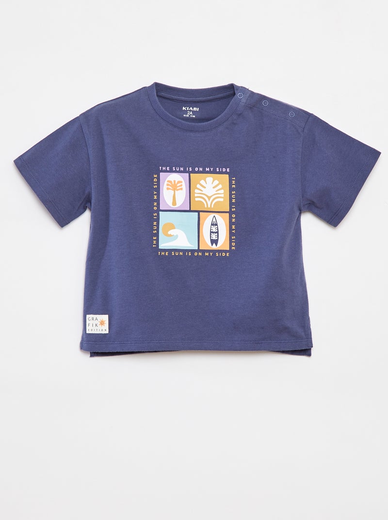 Camiseta de manga corta - Grafik Edition Azul - Kiabi