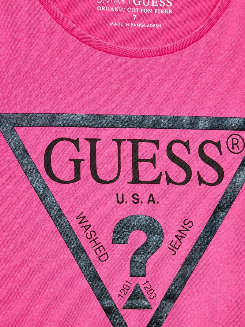Camiseta de manga corta - Guess kids Rosa oscuro - Kiabi