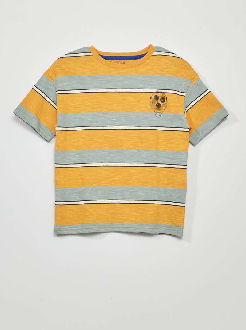 Camiseta de manga corta a rayas AMARILLO - Kiabi
