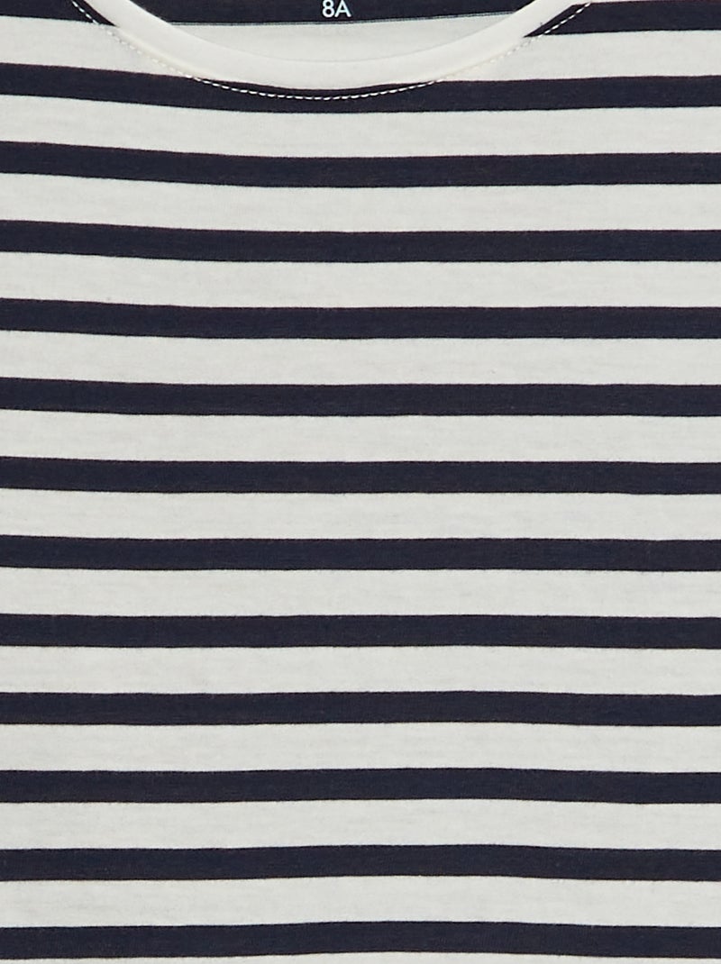 Camiseta de manga corta a rayas AZUL - Kiabi