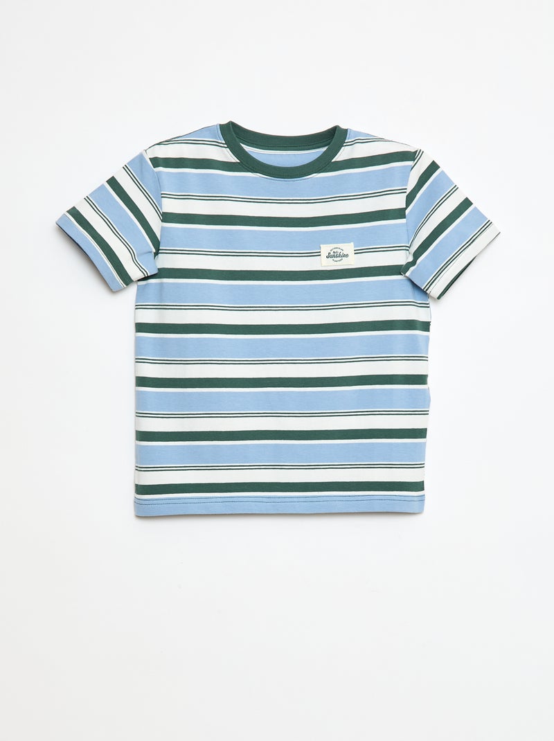 Camiseta de manga corta a rayas Azul - Kiabi