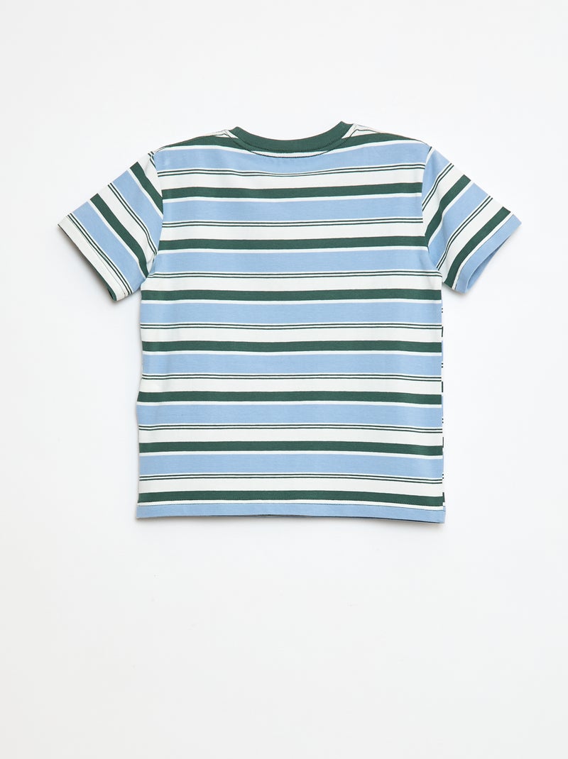 Camiseta de manga corta a rayas Azul - Kiabi