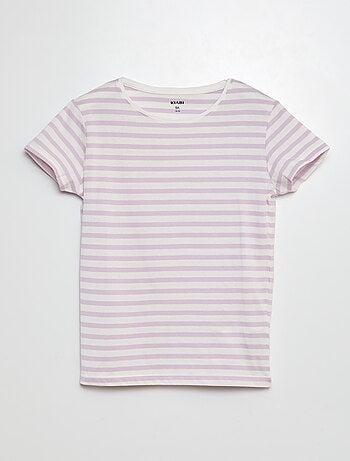 Camiseta de manga corta a rayas