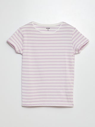 Camiseta de manga corta a rayas