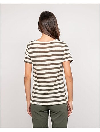 Camiseta de manga corta a rayas FIGO