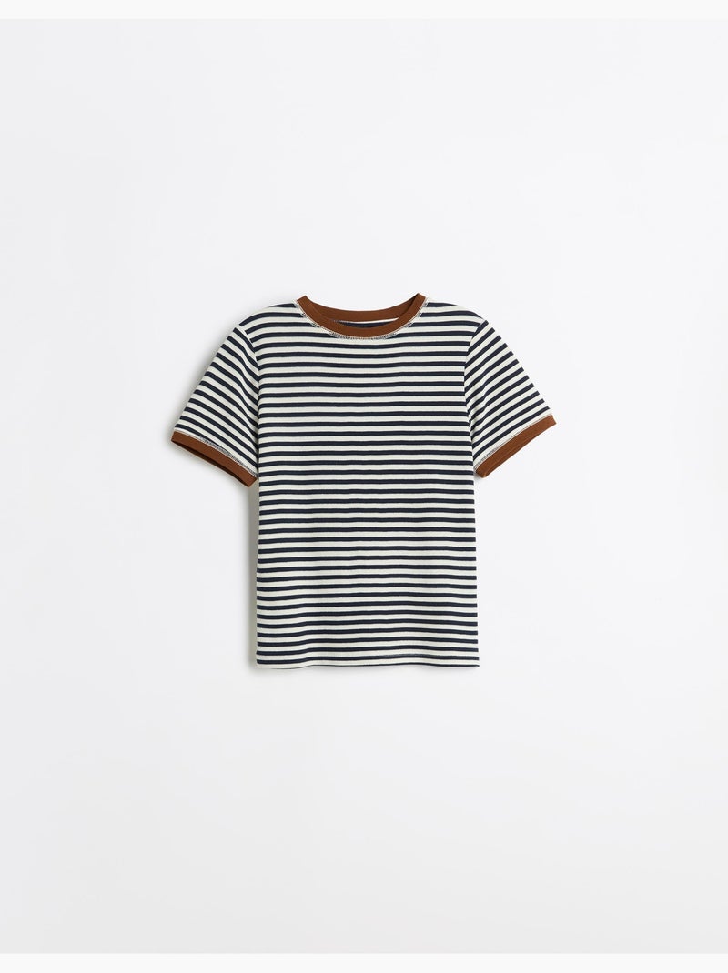 Camiseta de manga corta a rayas, mo fashion Azul - Kiabi
