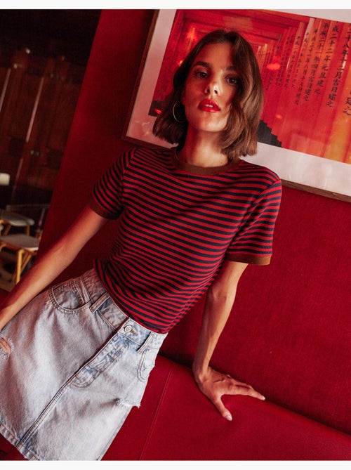 Camiseta de manga corta a rayas, mo fashion - Kiabi