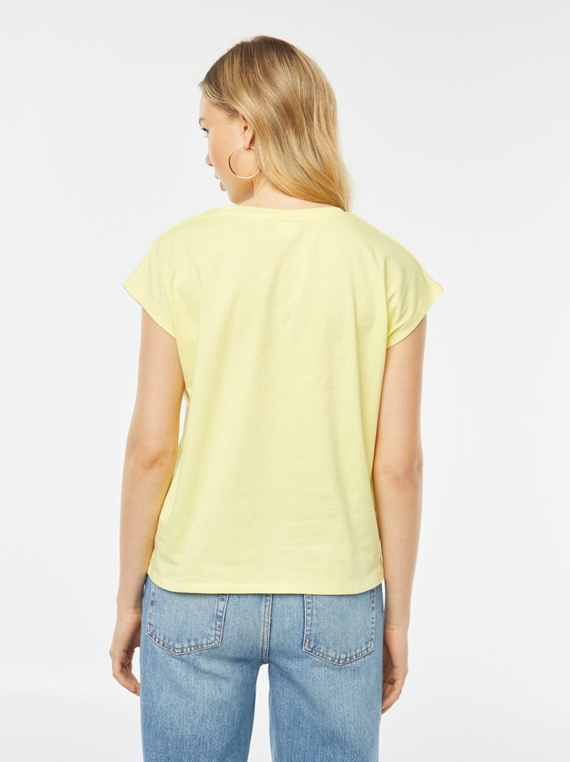 Camiseta de manga corta 'AC/DC' amarillo - Kiabi