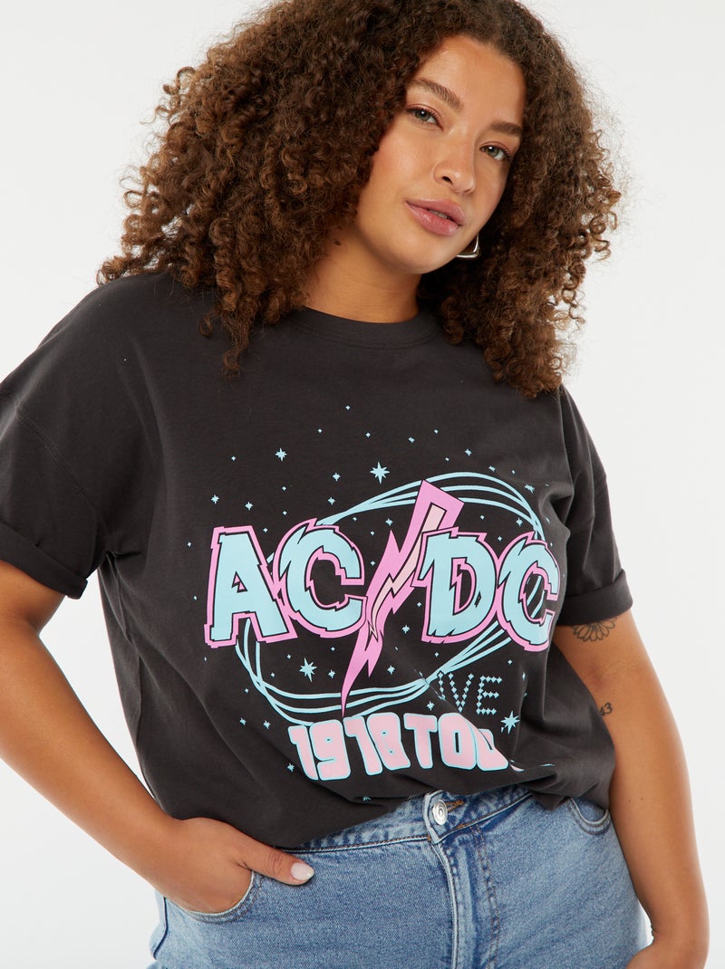Camiseta de manga corta 'ACDC' NEGRO - Kiabi