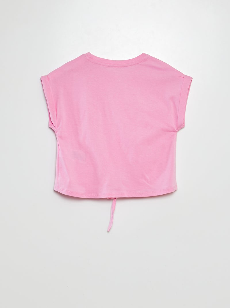 Camiseta de manga corta anudable en el bajo ROSA - Kiabi